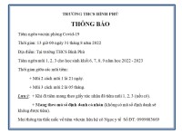 Thông báo tiêm Văcxin