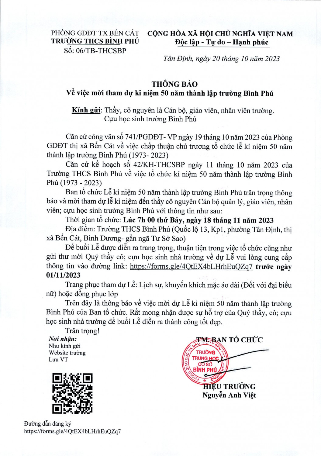 TB06 Họp mặt kỉ niệm 50 năm thành lập trường Bình Phú 0001